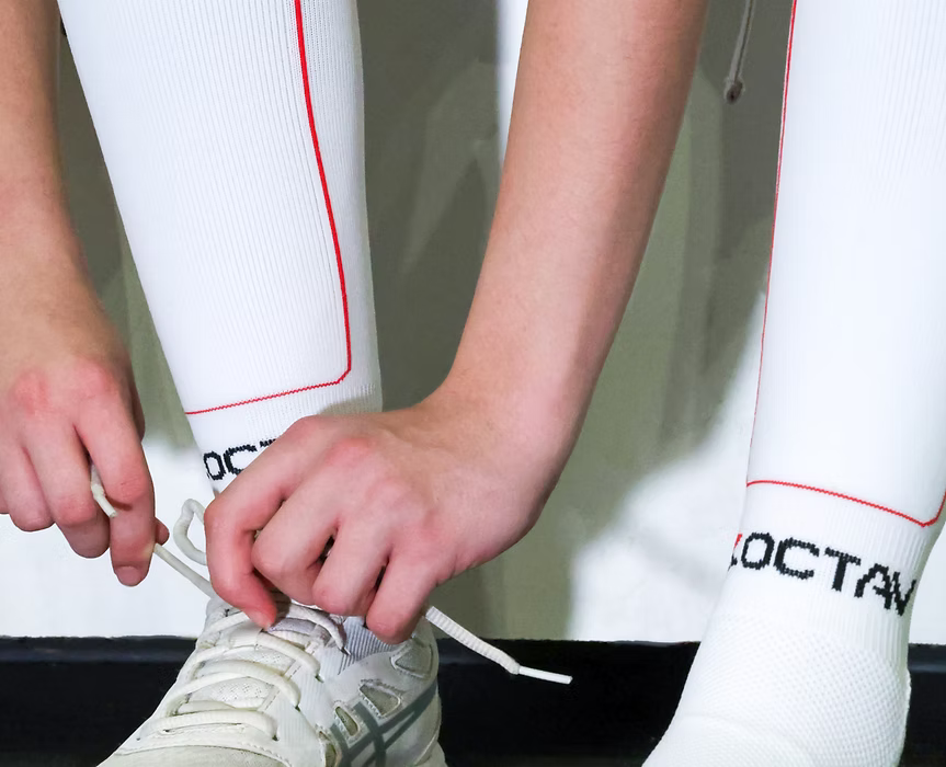 Precision™️ 1 - White Fencing Grip Socks